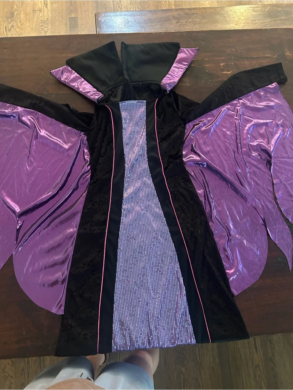 Malificent Disney Purple and Black Villain Cape Costume - Kids